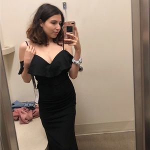 Macy’s all black prom dress!